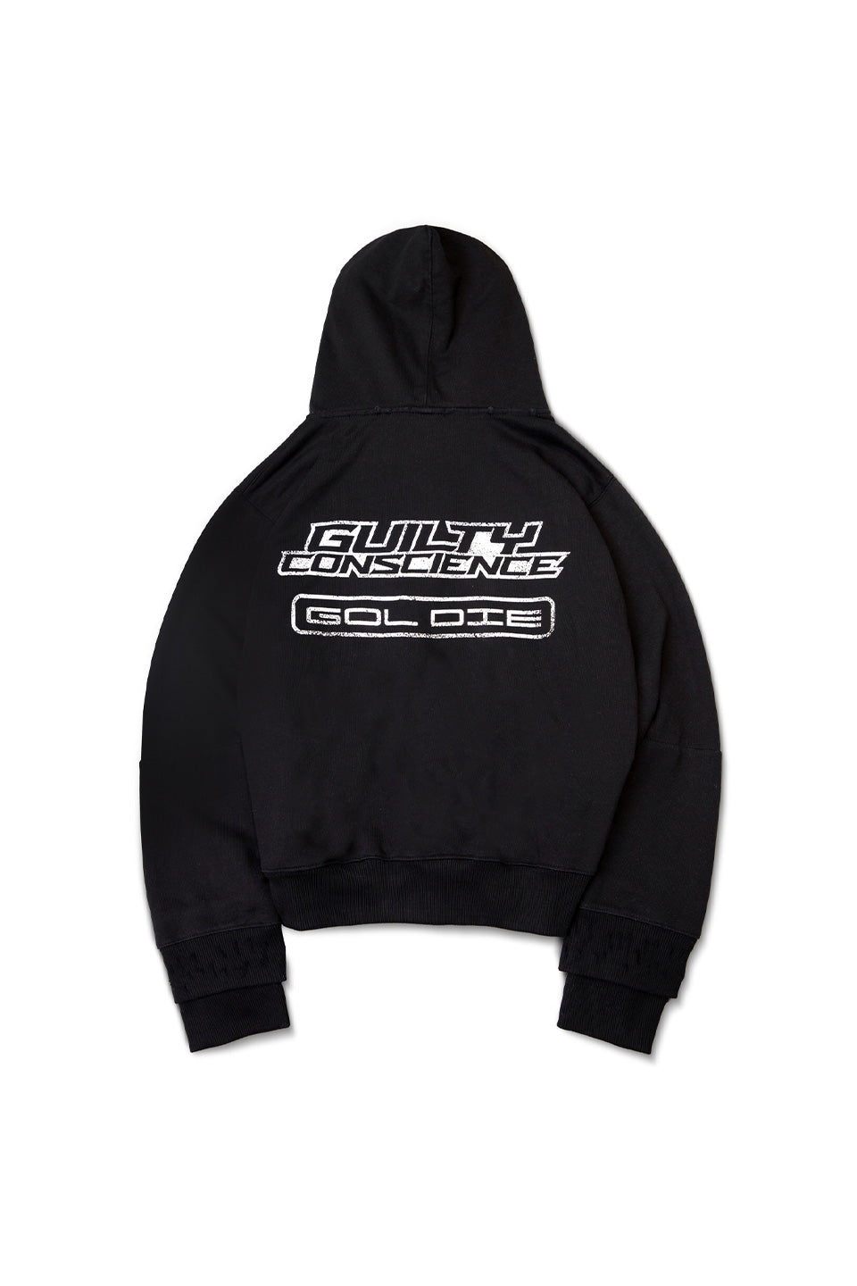 Distressed Gc Curved Zip Hoodie