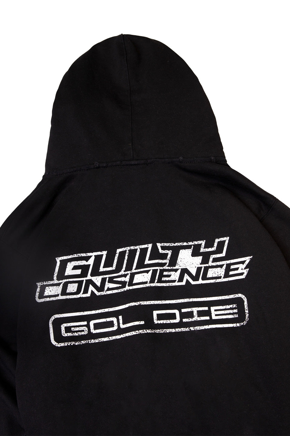 Distressed Gc Curved Zip Hoodie