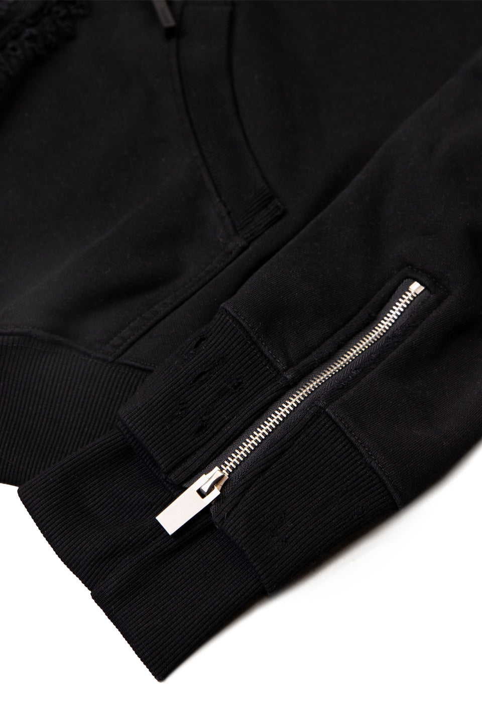 Distressed Gc Curved Zip Hoodie