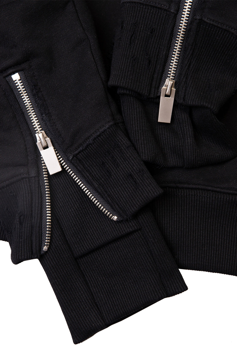 Distressed Gc Curved Zip Hoodie