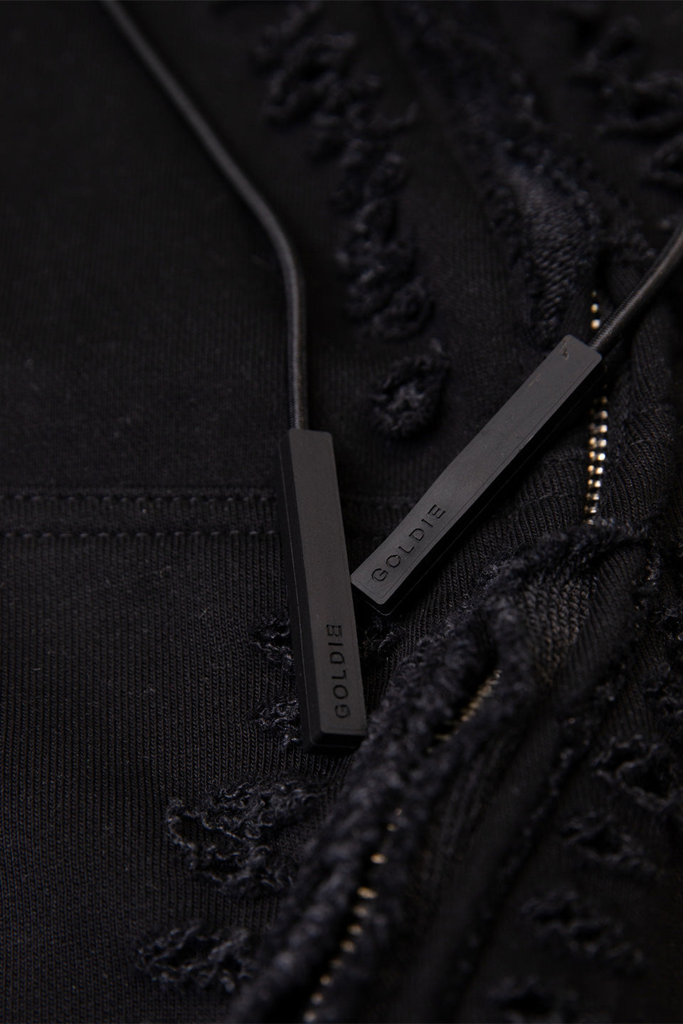 Distressed Gc Curved Zip Hoodie