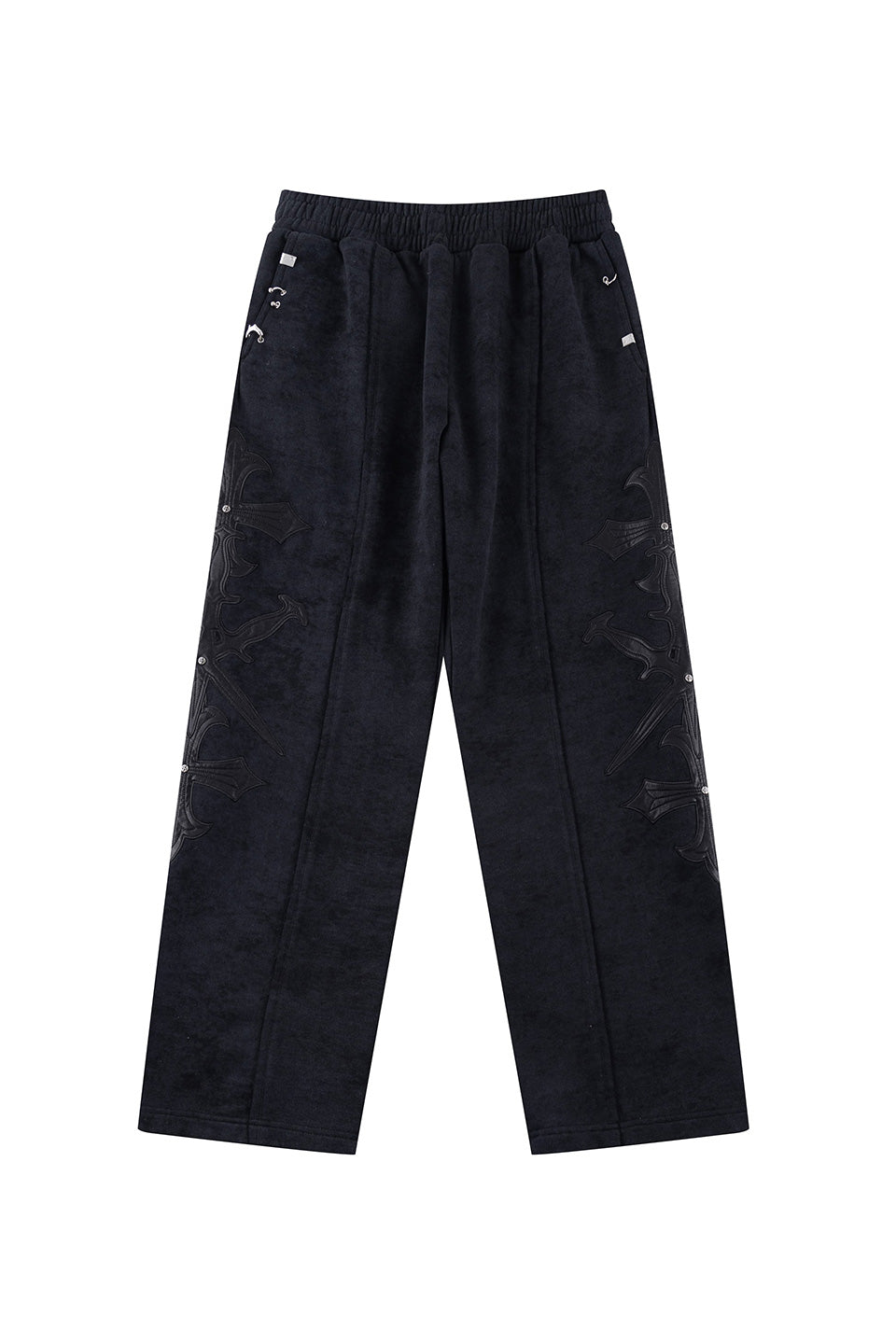 Dagger Cross Leather Patch Baggy Jogger Patns