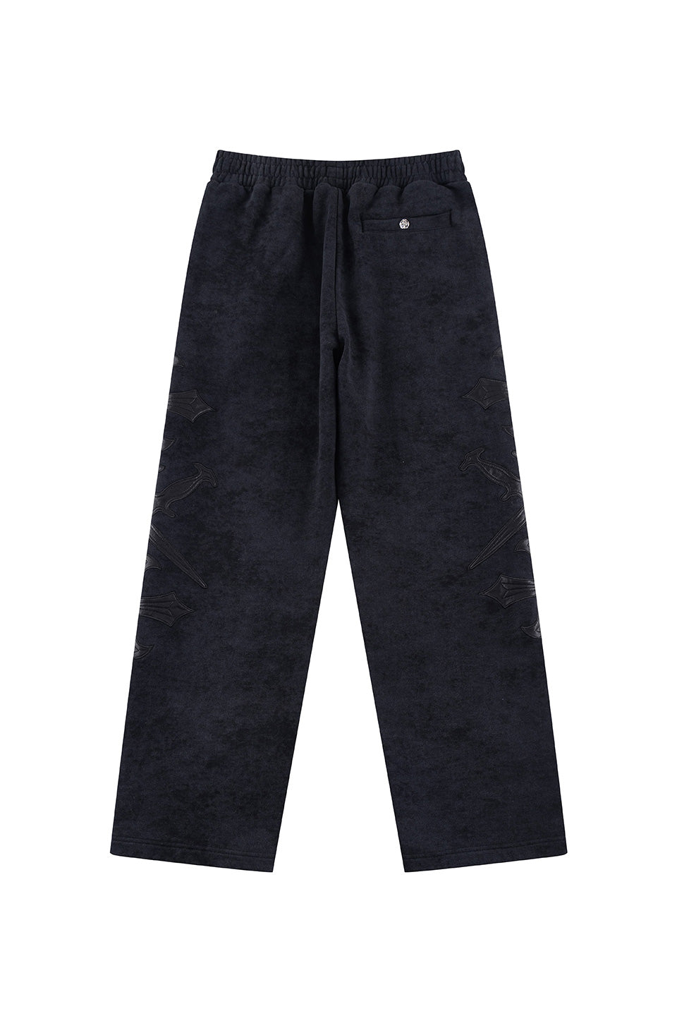 Dagger Cross Leather Patch Baggy Jogger Patns