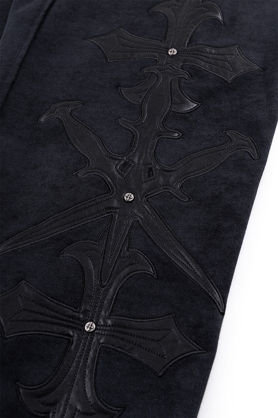 Dagger Cross Leather Patch Baggy Jogger Patns