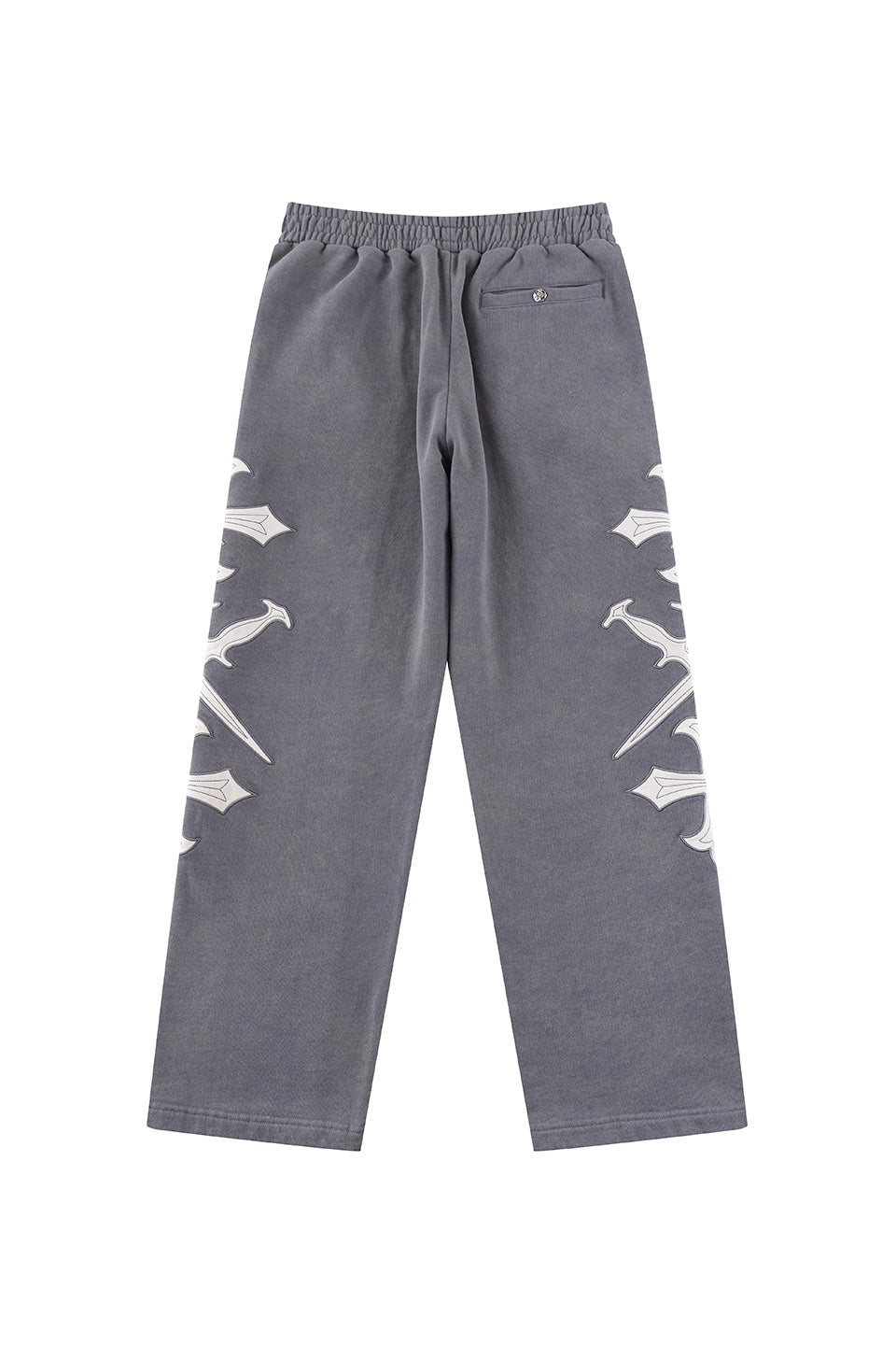 Dagger Cross Leather Patch Baggy Jogger Patns
