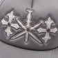 Dagger Cross Leather Patch Mash Cap