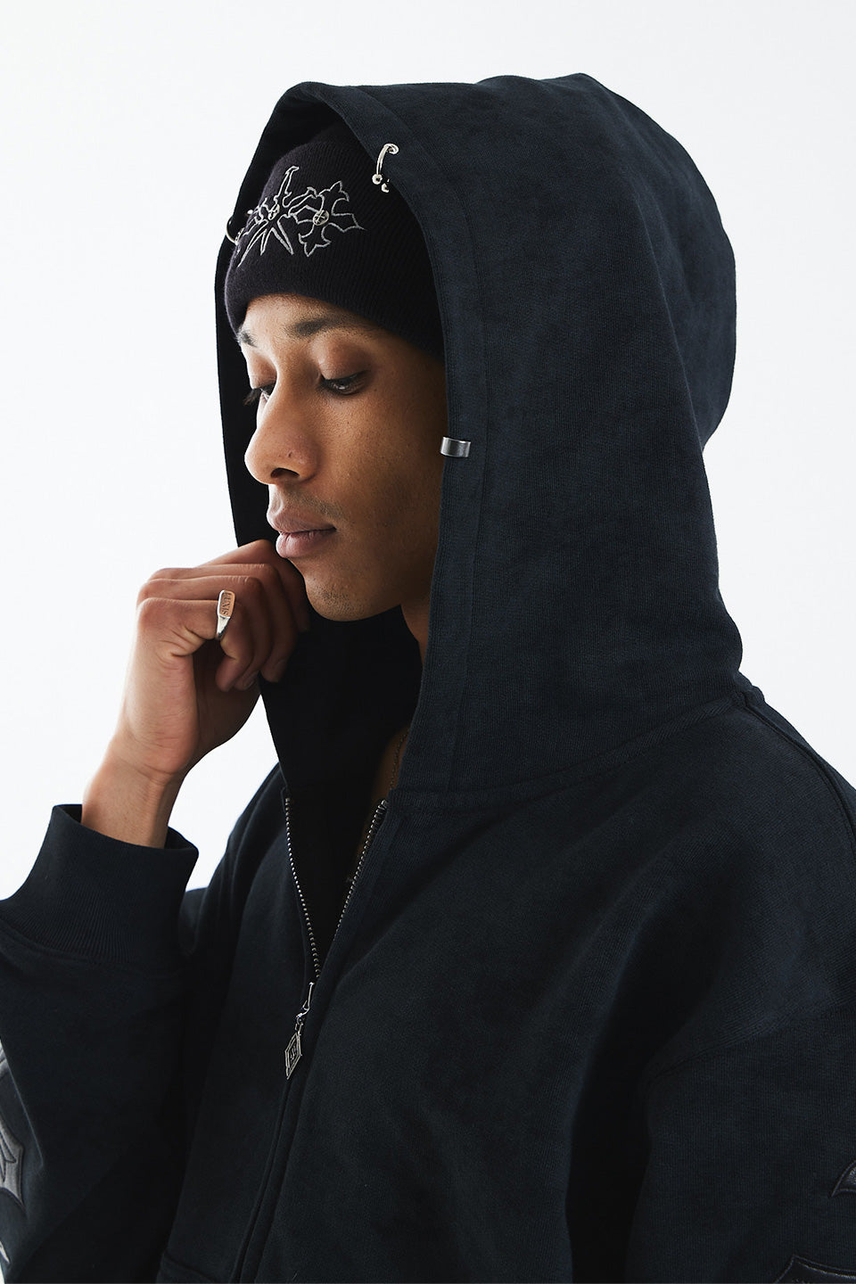 Dagger Cross Embroidery Beanie