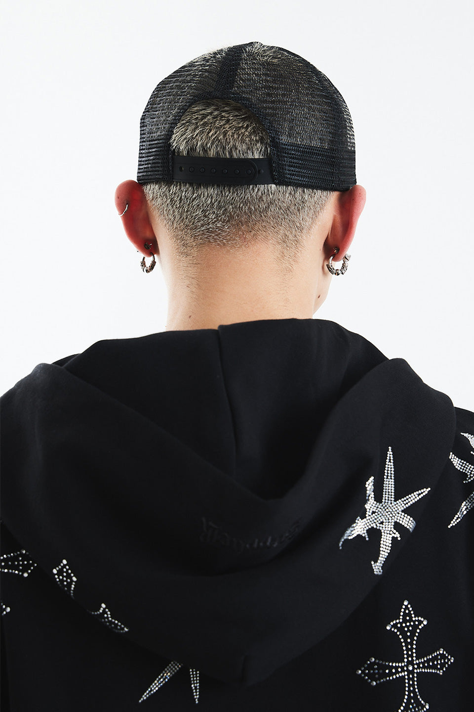 Dagger Cross Leather Patch Mash Cap