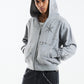 Dagger Cross Rhinestone Zip Hoodie