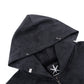 Dagger Cross Leather Patch Zip Hoodie