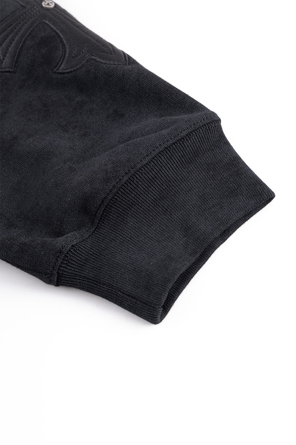 Dagger Cross Leather Patch Zip Hoodie