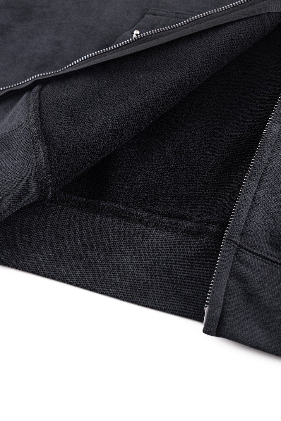 Dagger Cross Leather Patch Zip Hoodie