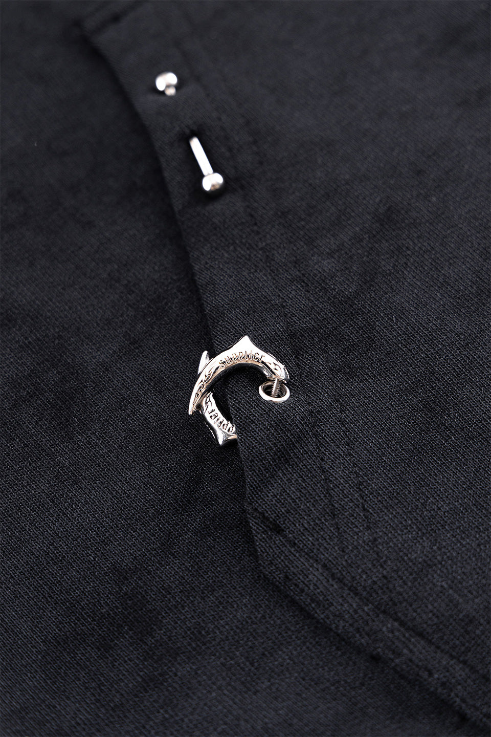 Dagger Cross Leather Patch Zip Hoodie