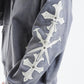 Dagger Cross Leather Patch Zip Hoodie
