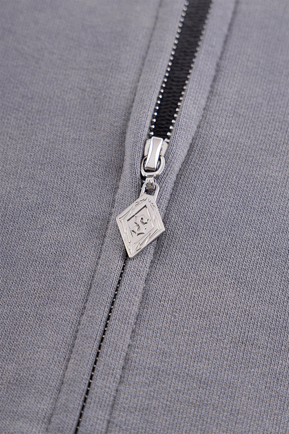 Dagger Cross Leather Patch Zip Hoodie