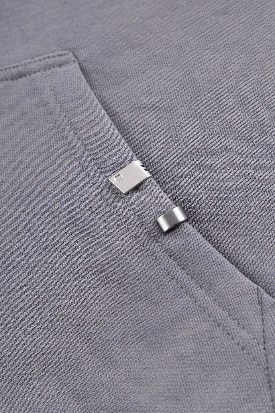 Dagger Cross Leather Patch Zip Hoodie