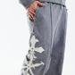 Dagger Cross Leather Patch Baggy Jogger Patns