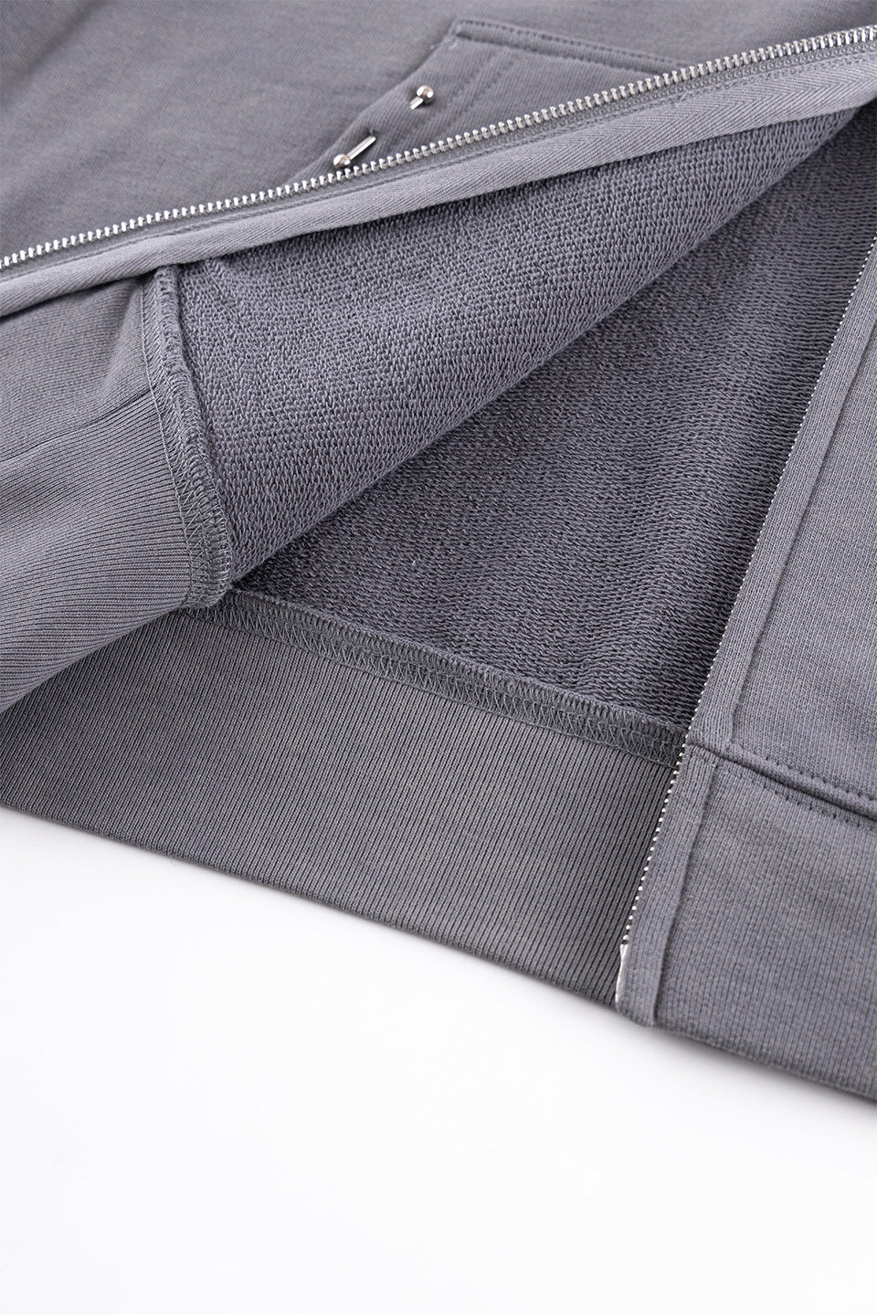 Dagger Cross Leather Patch Zip Hoodie