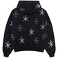 Dagger Cross Rhinestone Zip Hoodie
