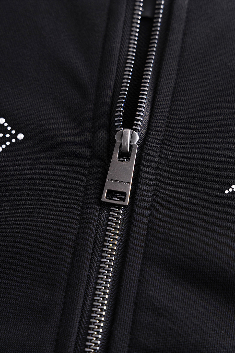 Dagger Cross Rhinestone Zip Hoodie