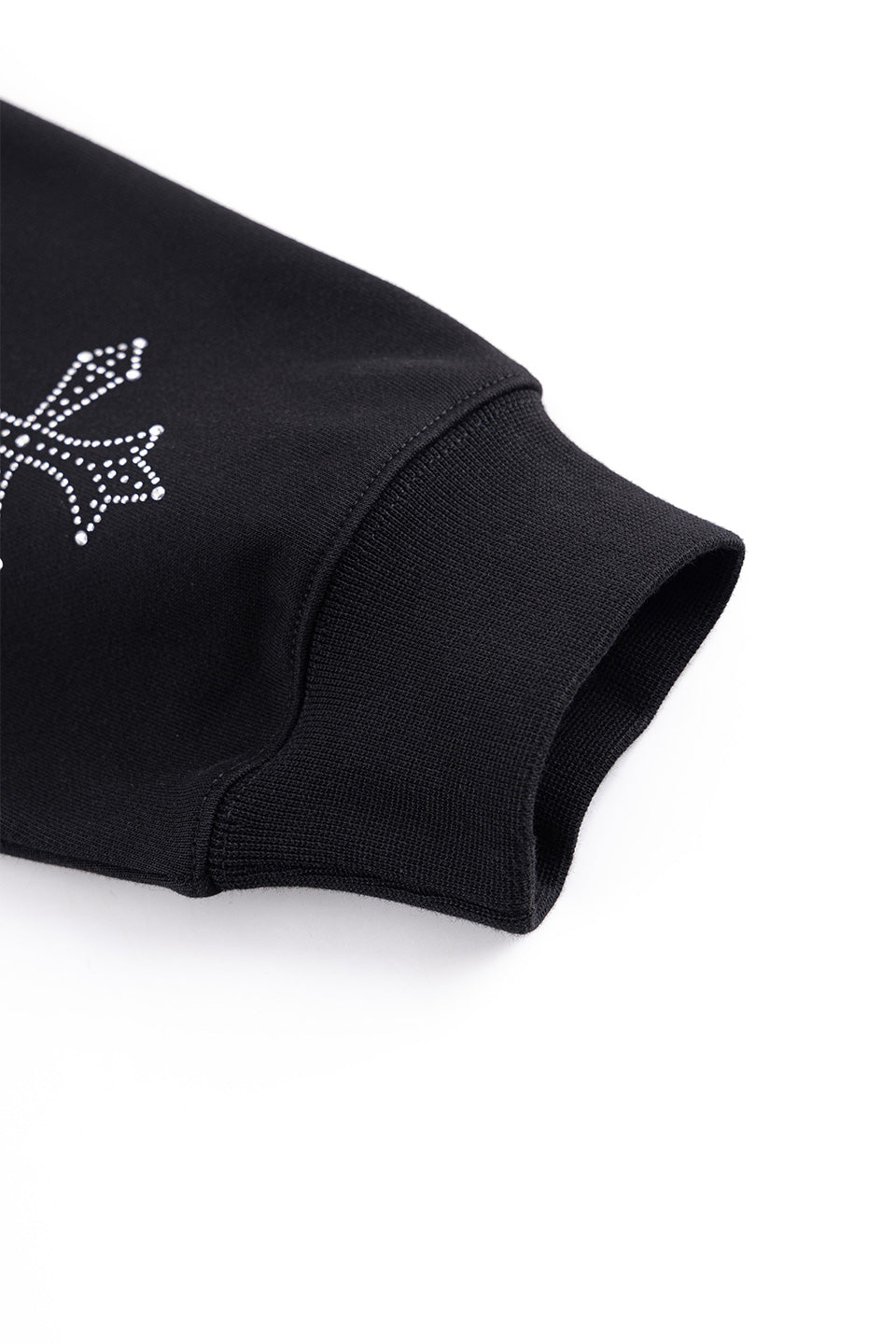 Dagger Cross Rhinestone Zip Hoodie