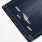 Cursive Rhinestone Washed Jorts