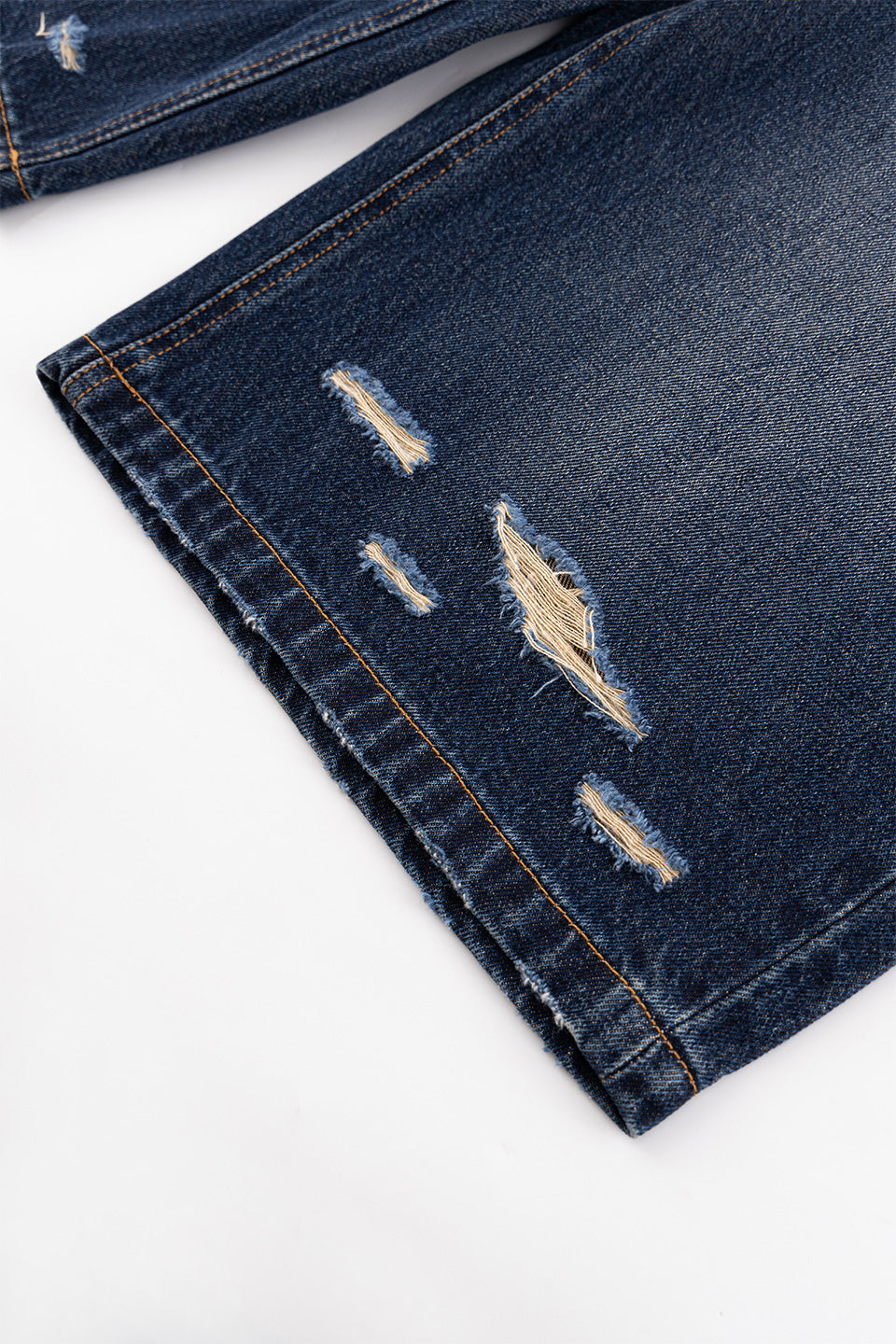 Cursive Rhinestone Washed Jorts