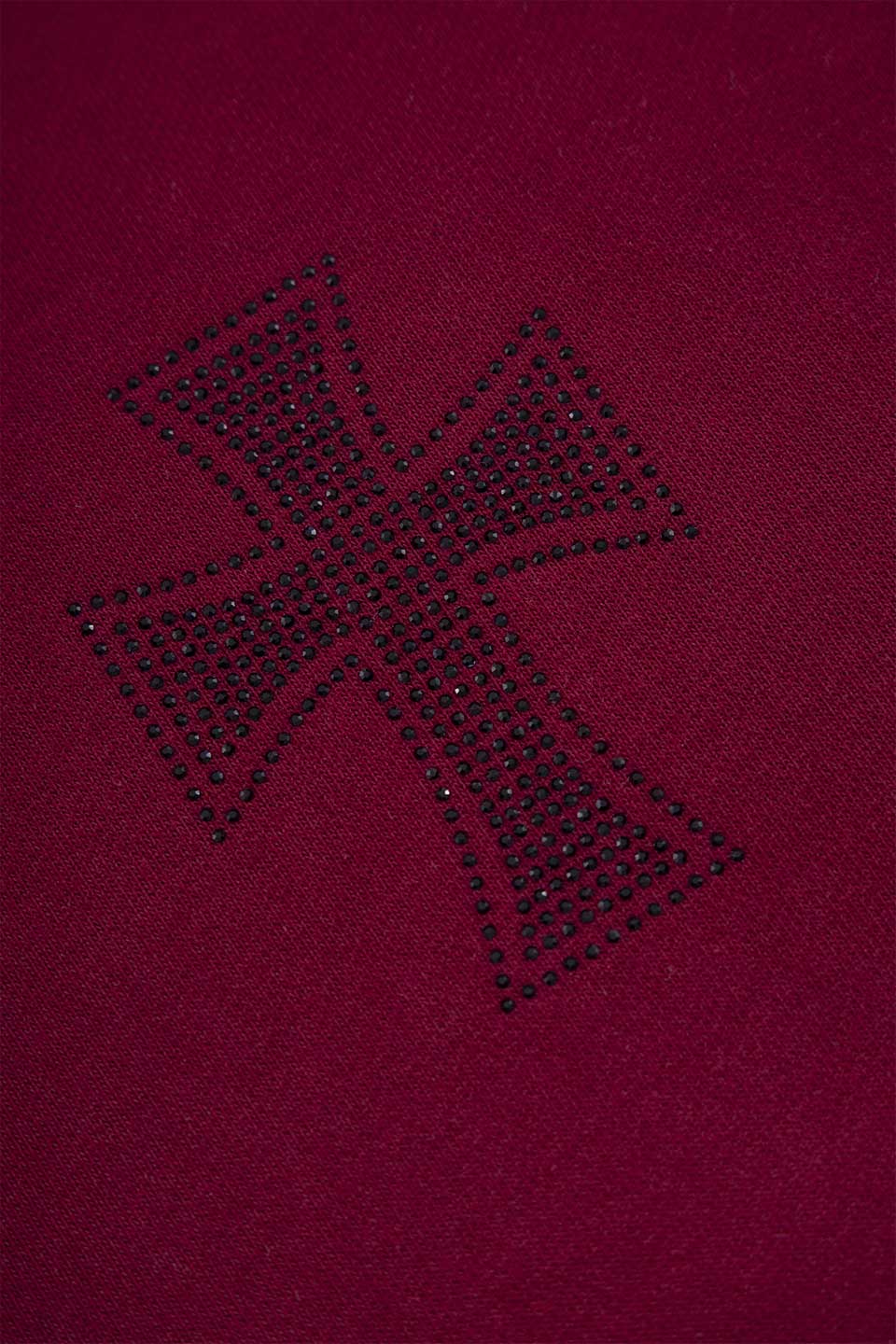 Dark Redxblack Cross Zip Hoodie