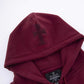 Dark Redxblack Cross Zip Hoodie