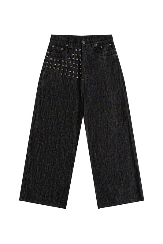 Devlin Distressed Baggy Denims With Studs