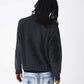 Distressed Cross Leather Patch Crew Knit