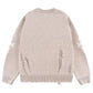 Distressed Cross Leather Patch Crew Knit V2