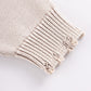 Distressed Cross Leather Patch Crew Knit V2