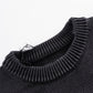 Distressed Cross Leather Patch Crew Knit V2