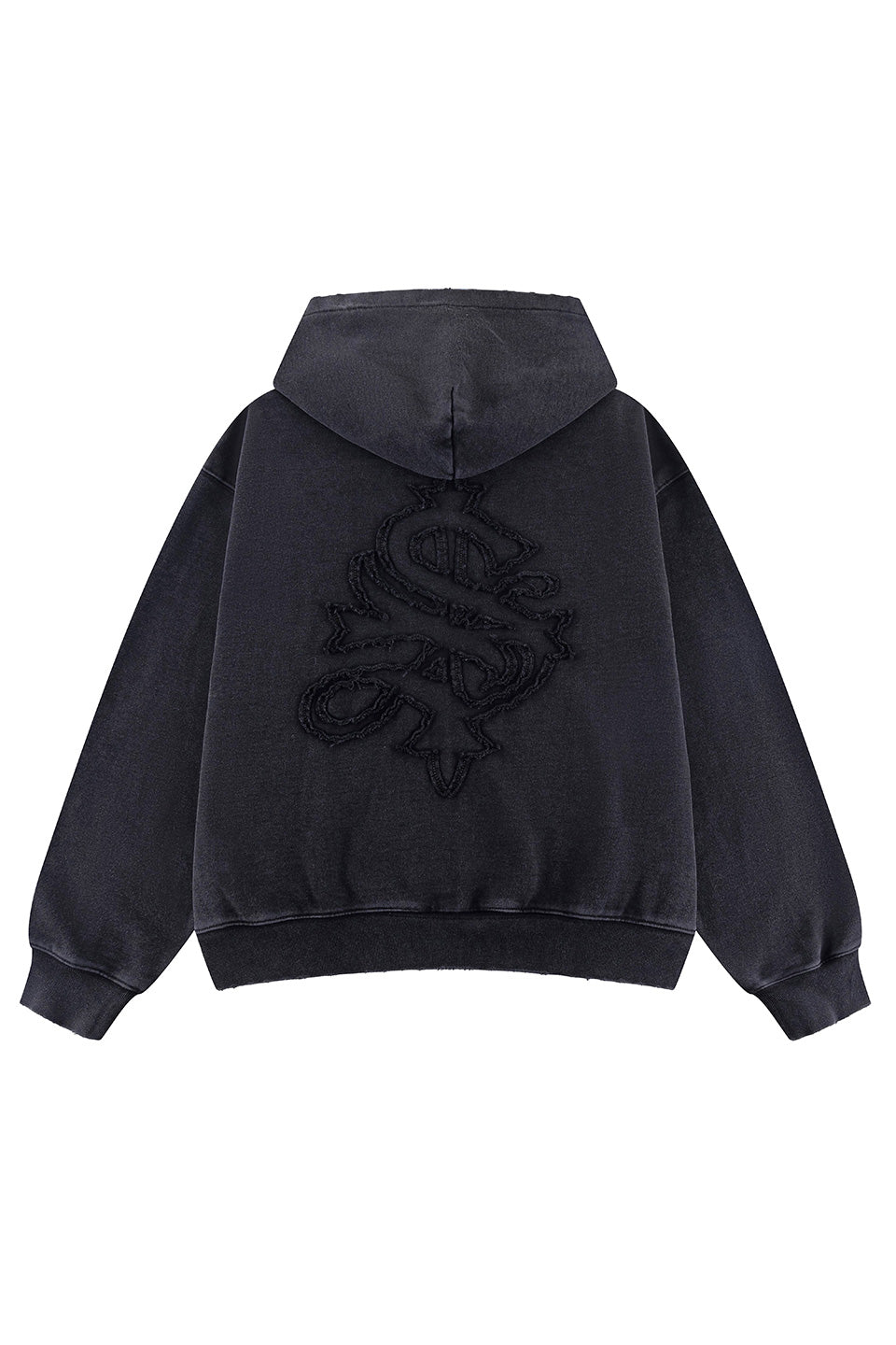 Distressed Cross Zip Hoodie