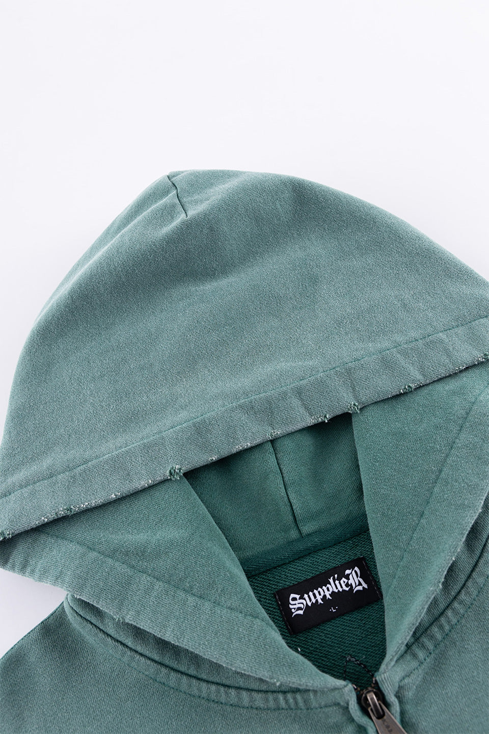 Distressed Cross Zip Hoodie