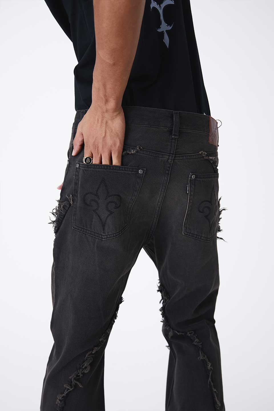 Curve Switching Flare Denim Pants