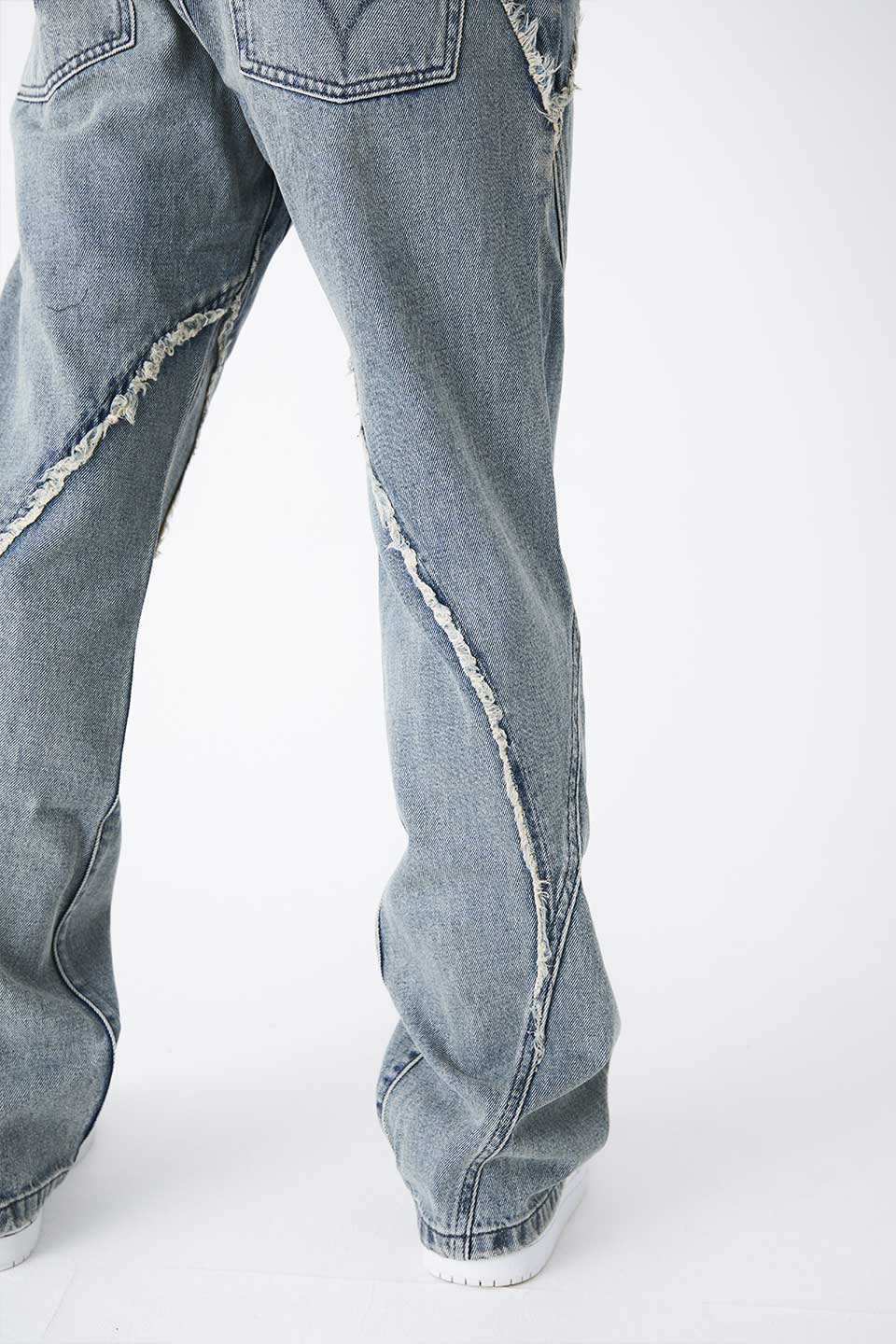 Curve Switching Flare Denim Pants