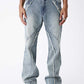 Curve Switching Flare Denim Pants