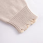 Distressed Multiple Cross Leather Patch Crew Knit