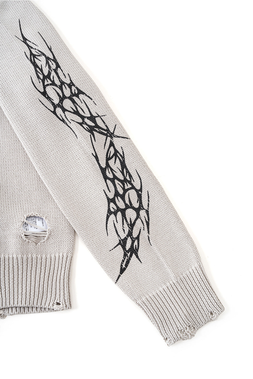 Distressed Tribal Bones Crew Knit