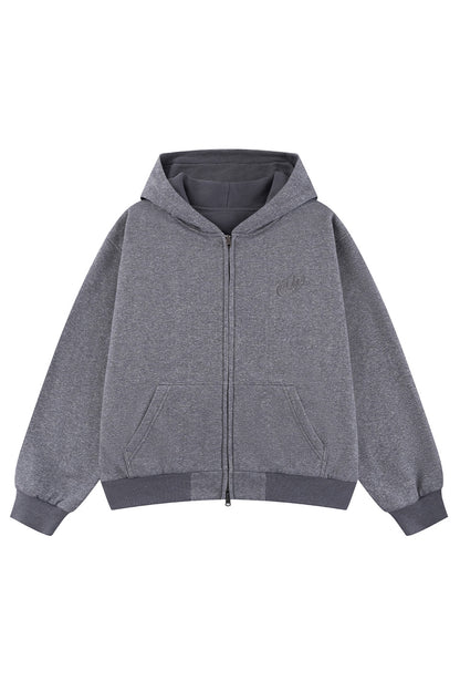 Double Face Glit Zip Hoodie