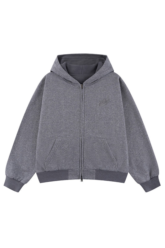Double Face Glit Zip Hoodie