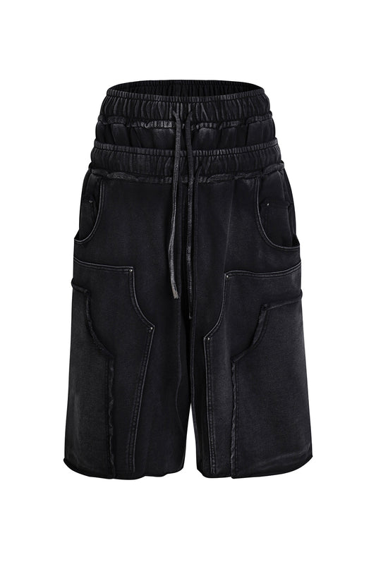 Double Waist Knitted Cropped Trousers