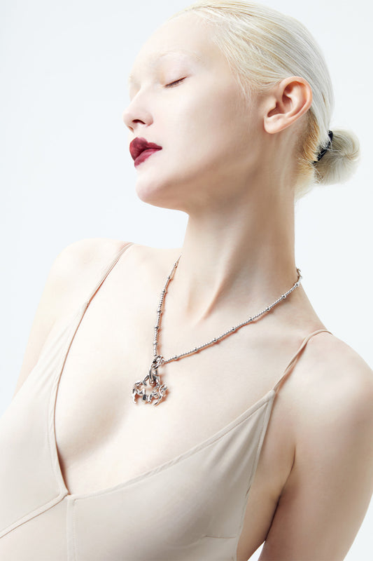 Dragon Bone Keel Irregular Magnetic Clasp Steel Bead Necklace