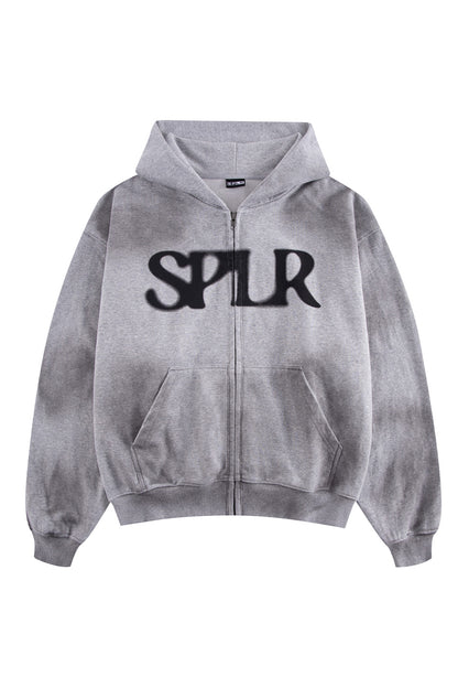 Dust Spray Dyed Zip Hoodie