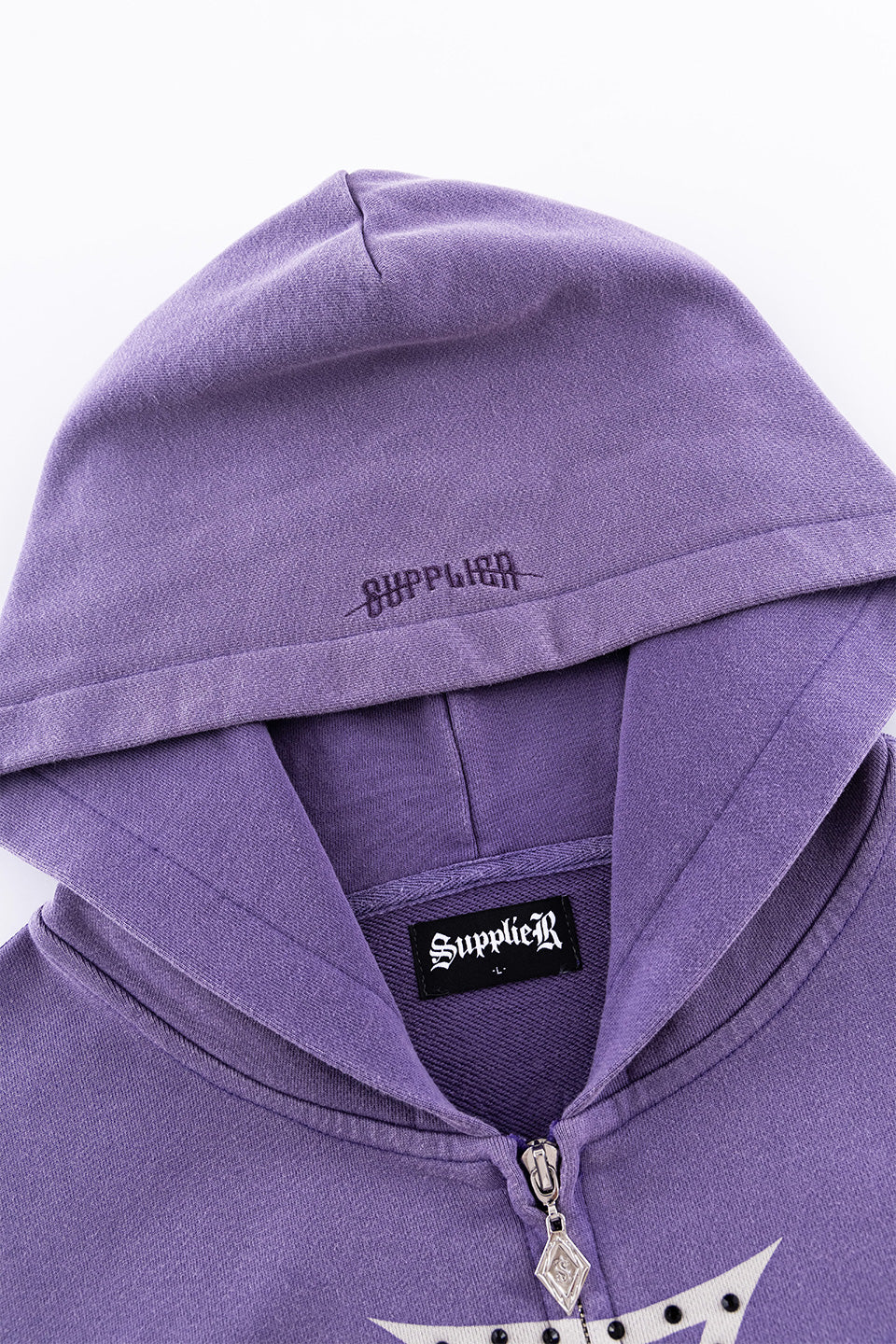 Dusty Iron Cross Rhinestone Zip Hoodie