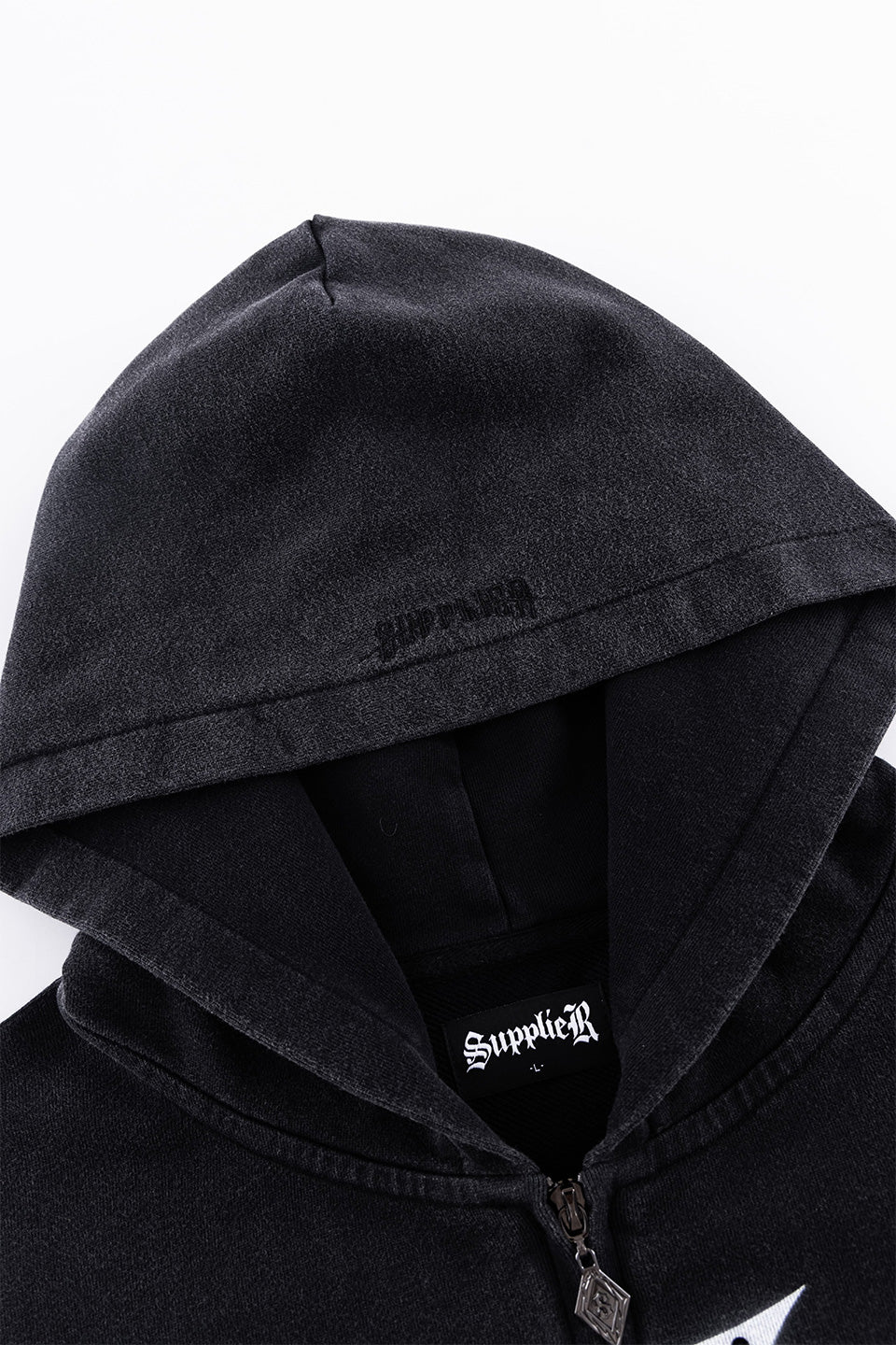 Dusty Iron Cross Rhinestone Zip Hoodie