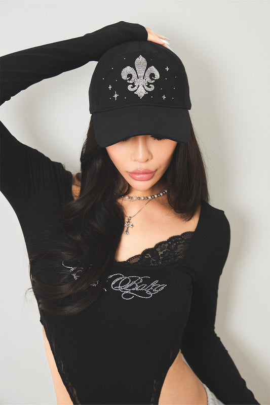 EVRIS X SupBaby Fleur Rhinestone 6 Panel Cap