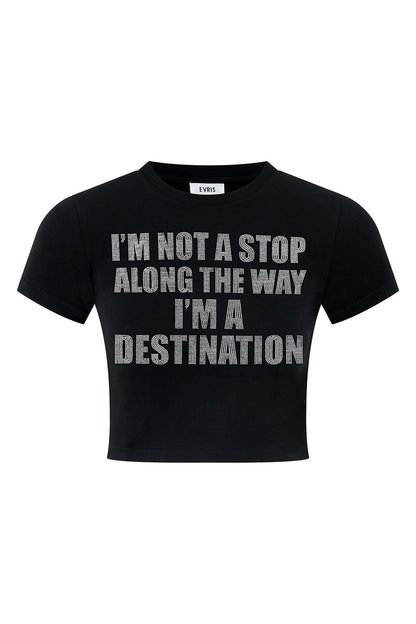 EVRIS X SupBaby I'm a Destination Cropped Tee Women's